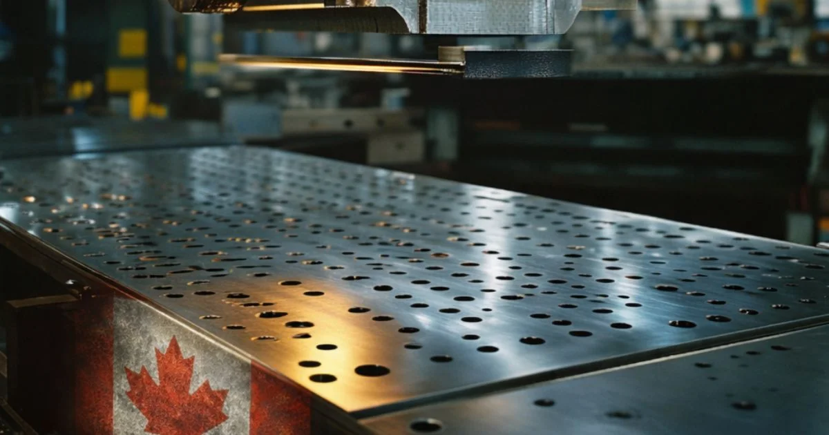 Precision metal stamping process in Canadian manufacturing facility
